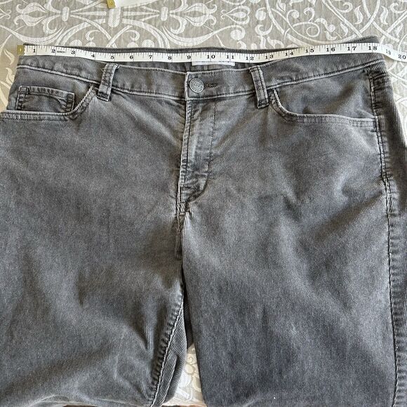Loft Pants Women 12/31 Gray Corduroy Boyfriend 5Pocket Relaxed Comfy Casual Boho - Picture 6 of 9
